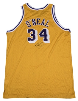 1998-99 Shaquille ONeal Game Used/Autographed Los Angeles Lakers Home Jersey (DC Sports & PSA/DNA)